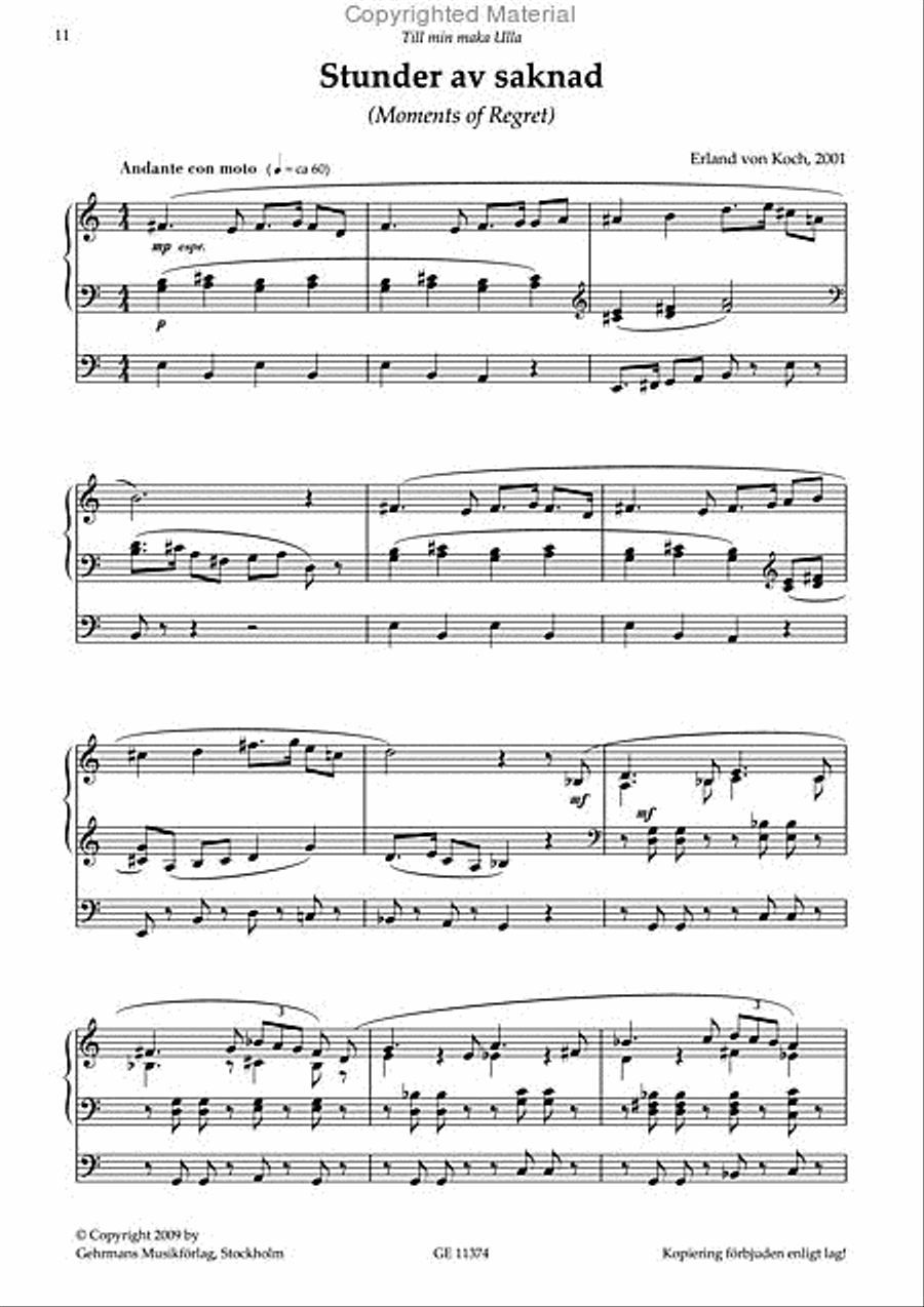 Fem karaktarsstycken Organ scores gallery preview page 4