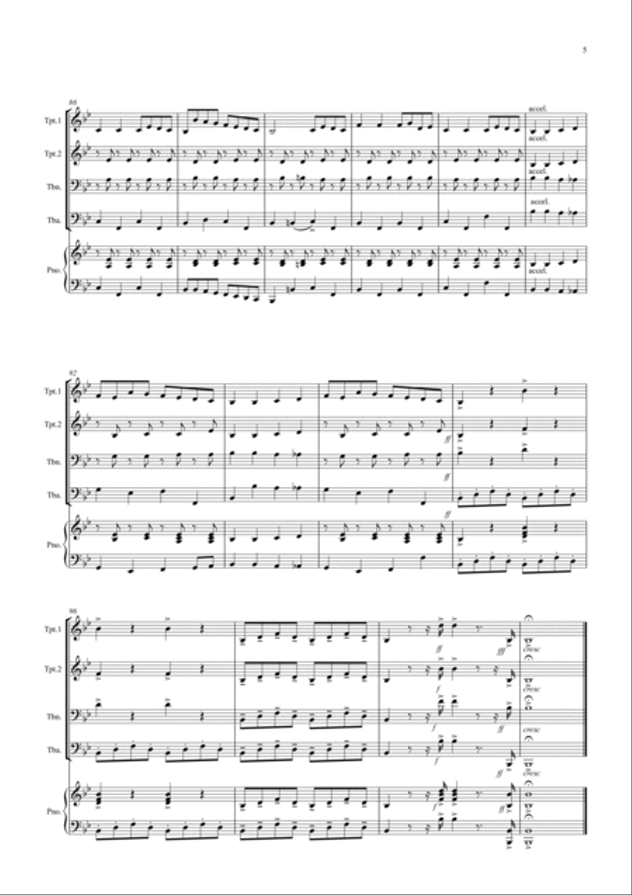 2 Classical Favourites for Brass Quartet (volume two) Brass Quartet scores gallery preview page 5