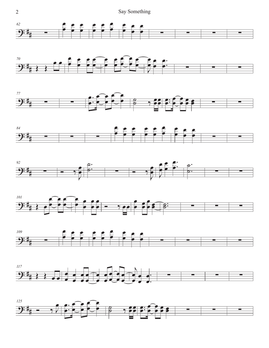 Say Something Say Something Trombone Solo scores gallery preview page 2