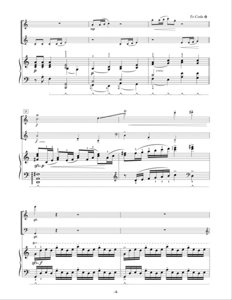 Joy to the World (for Flute, Cello, Piano) Flute scores gallery preview page 4