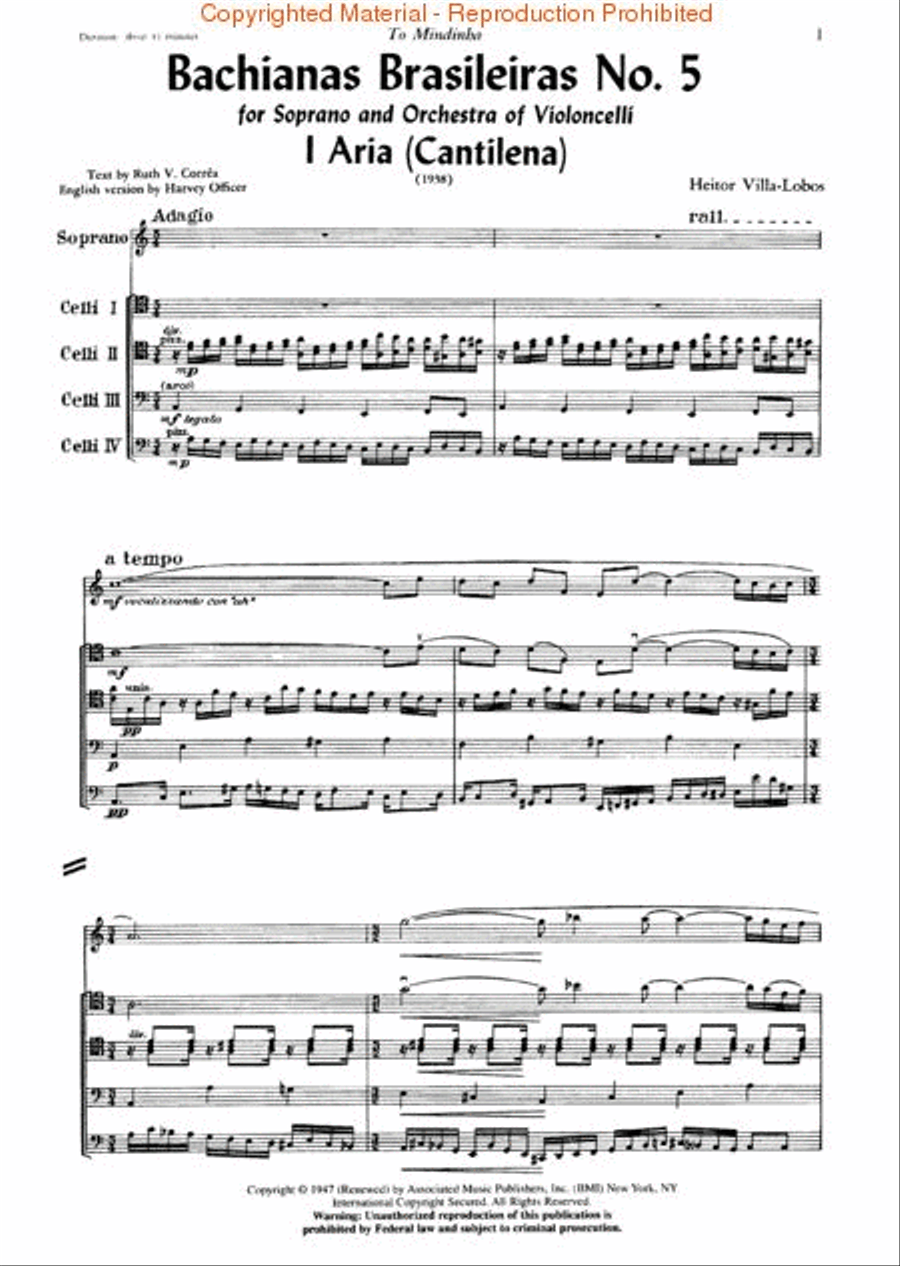 Bachianas Brasileiras No. 5 - “Aria” and “Dança” Cello scores gallery preview page 2