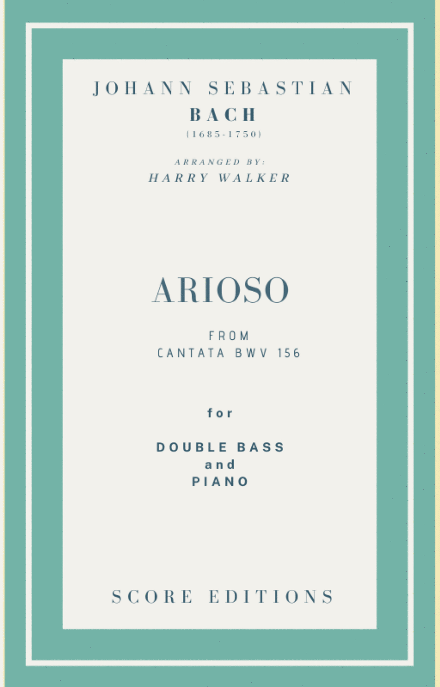 Bach - Arioso from Cantata BWV 156 for Double Bass and Piano Double Bass scores gallery preview page 1