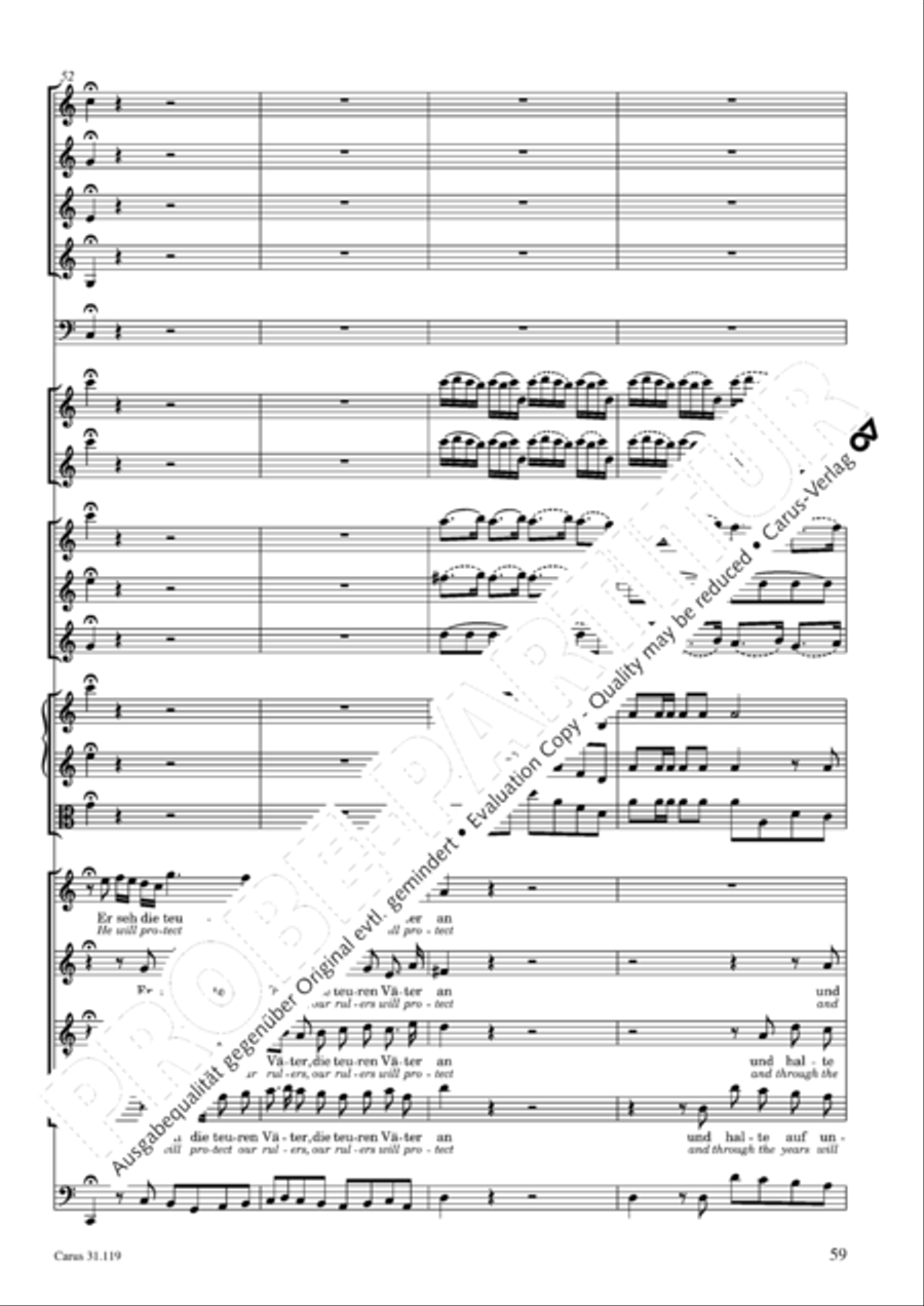 Praise the Lord, O Jerusalem (Preise, Jerusalem, den Herrn) 4-Part scores gallery preview page 60
