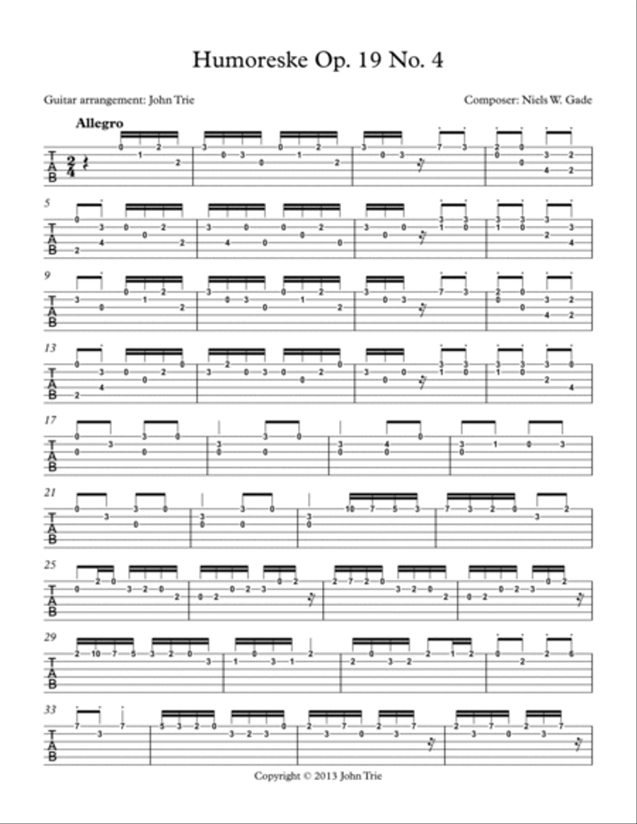 Humoreske - Op. 19 No. 4 Acoustic Guitar scores gallery preview page 2