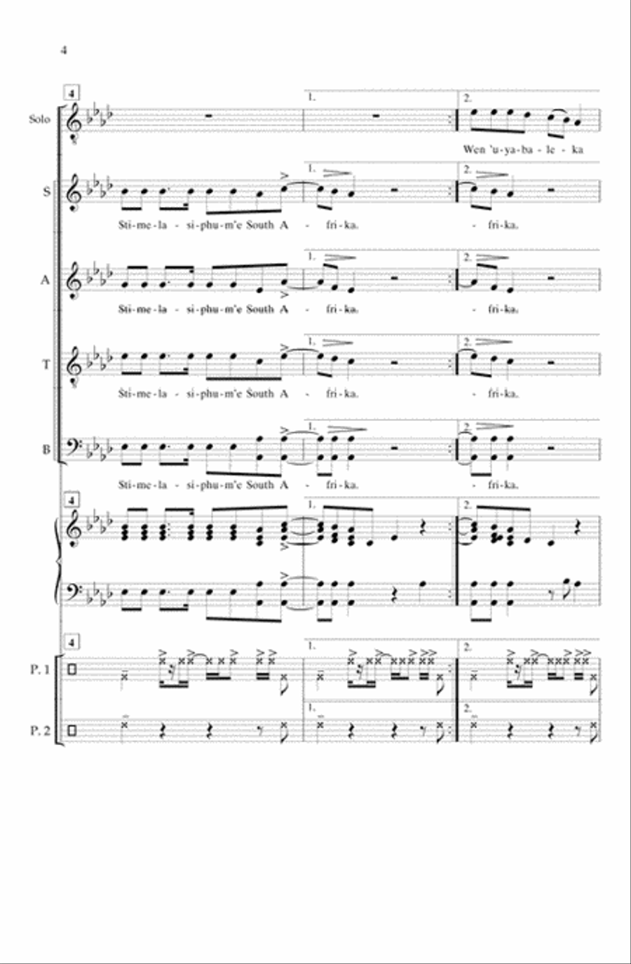 Tshotsholoza (SATB) Divisi scores gallery preview page 3