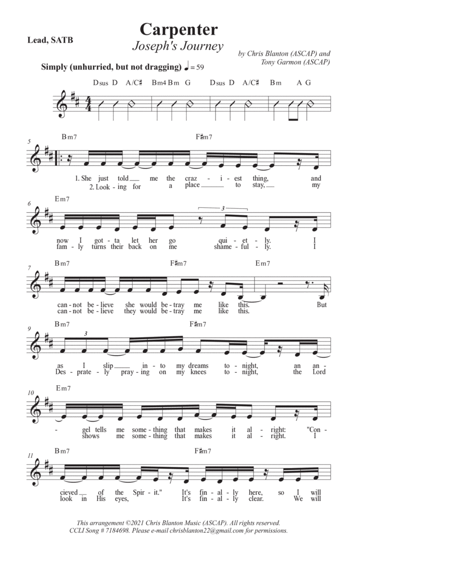 Carpenter 4-Part scores gallery preview page 1