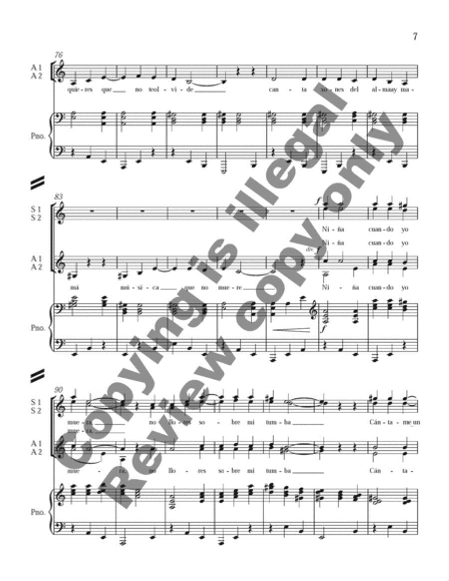 Three Mexican Folk Songs: 1. La Martiniana SSAA scores gallery preview page 15