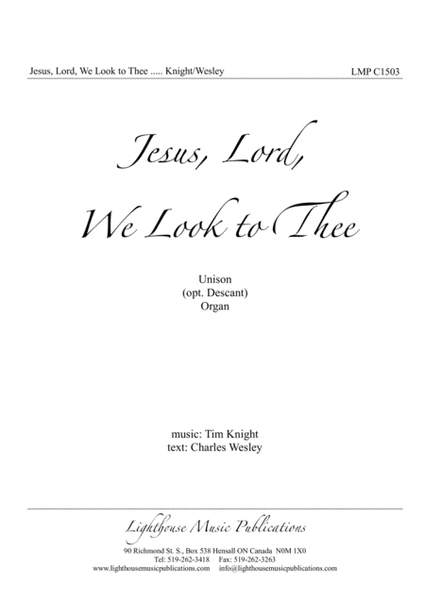 Jesus, Lord, We Look to Thee