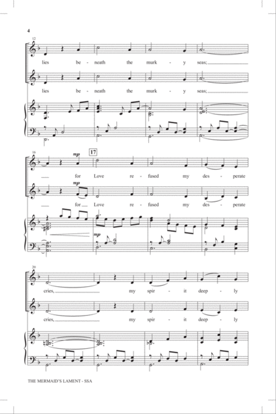The Mermaid's Lament The Mermaid's Lament SSA scores gallery preview page 2