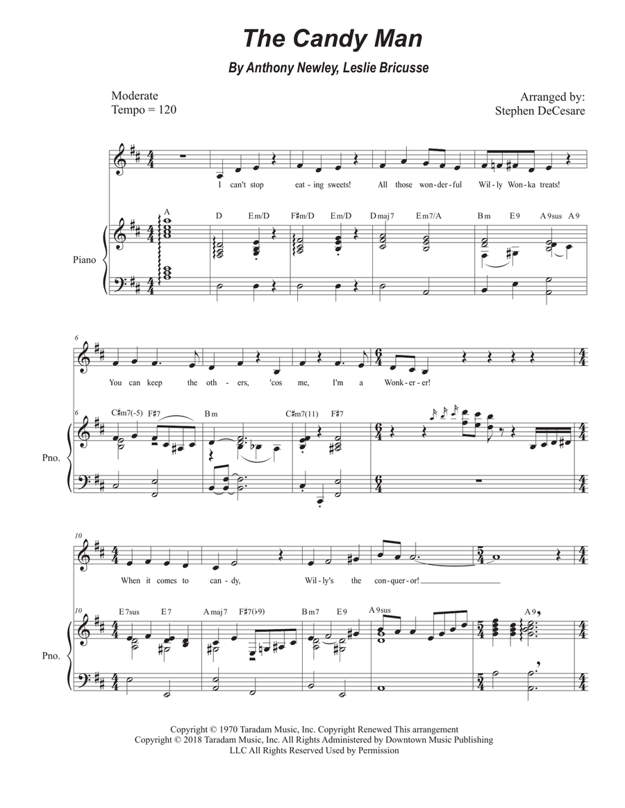 The Candy Man The Candy Man Piano, Vocal scores gallery preview page 1