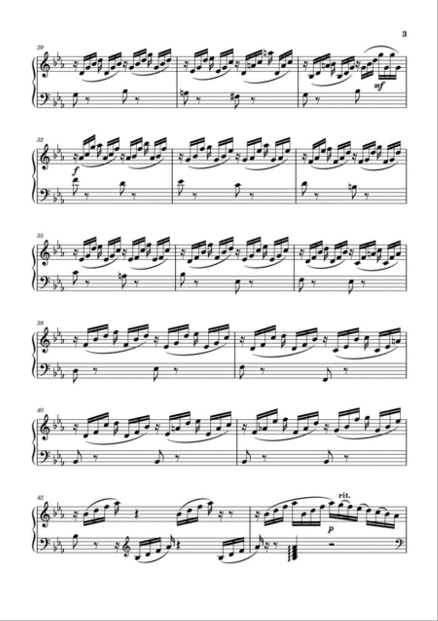 Nocturne in Eb Major – Mikhail Glinka - Original With Fingered - For Piano Solo Piano Solo scores gallery preview page 3
