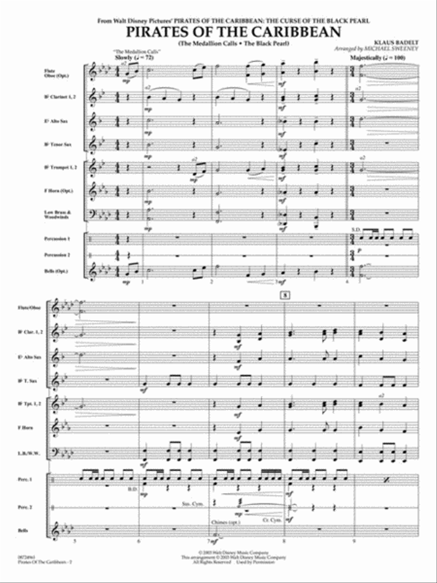 Pirates of the Caribbean Pirates of the Caribbean Concert Band scores gallery preview page 4