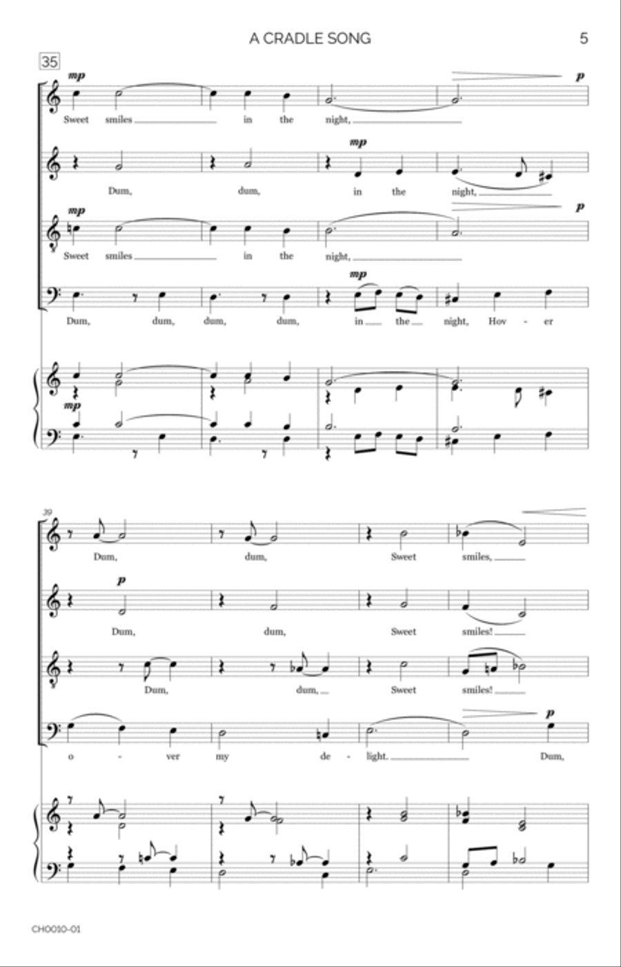 A Cradle Song 4-Part scores gallery preview page 5