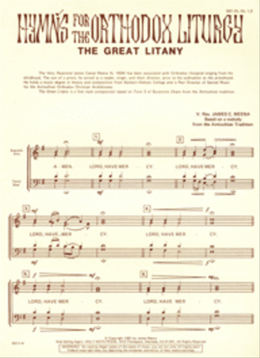 Great Litany 4-Part scores gallery preview page 1