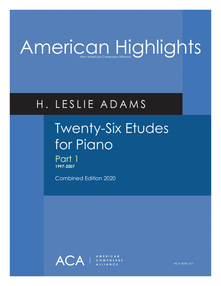 [Adams] 26 Etudes for Solo Piano, Vol. 1