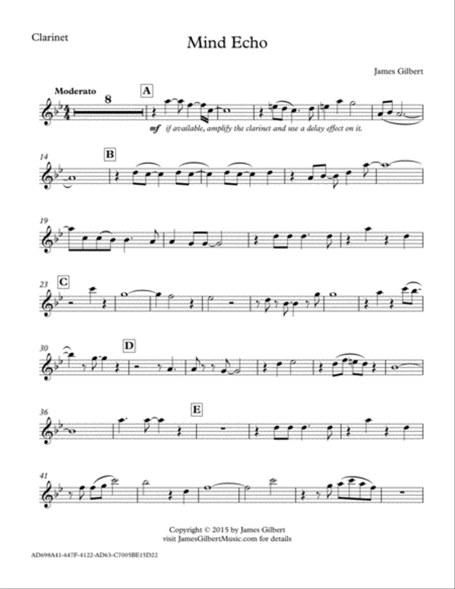 Mind Echo Mind Echo Clarinet Solo scores gallery preview page 6