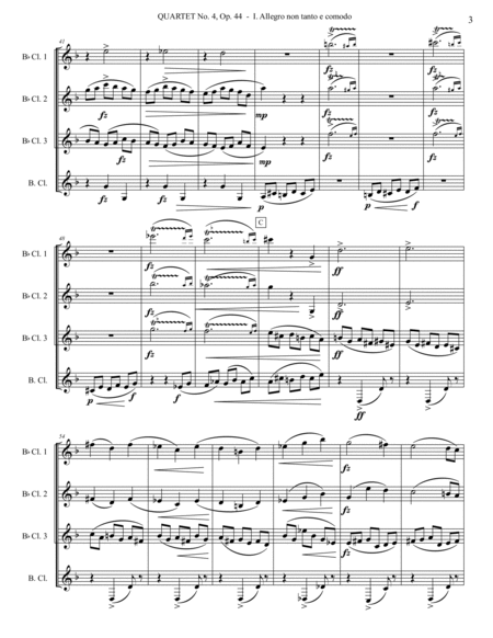 Nielsen Quartet No. 4, Op. 44 for Clarinet Quartet