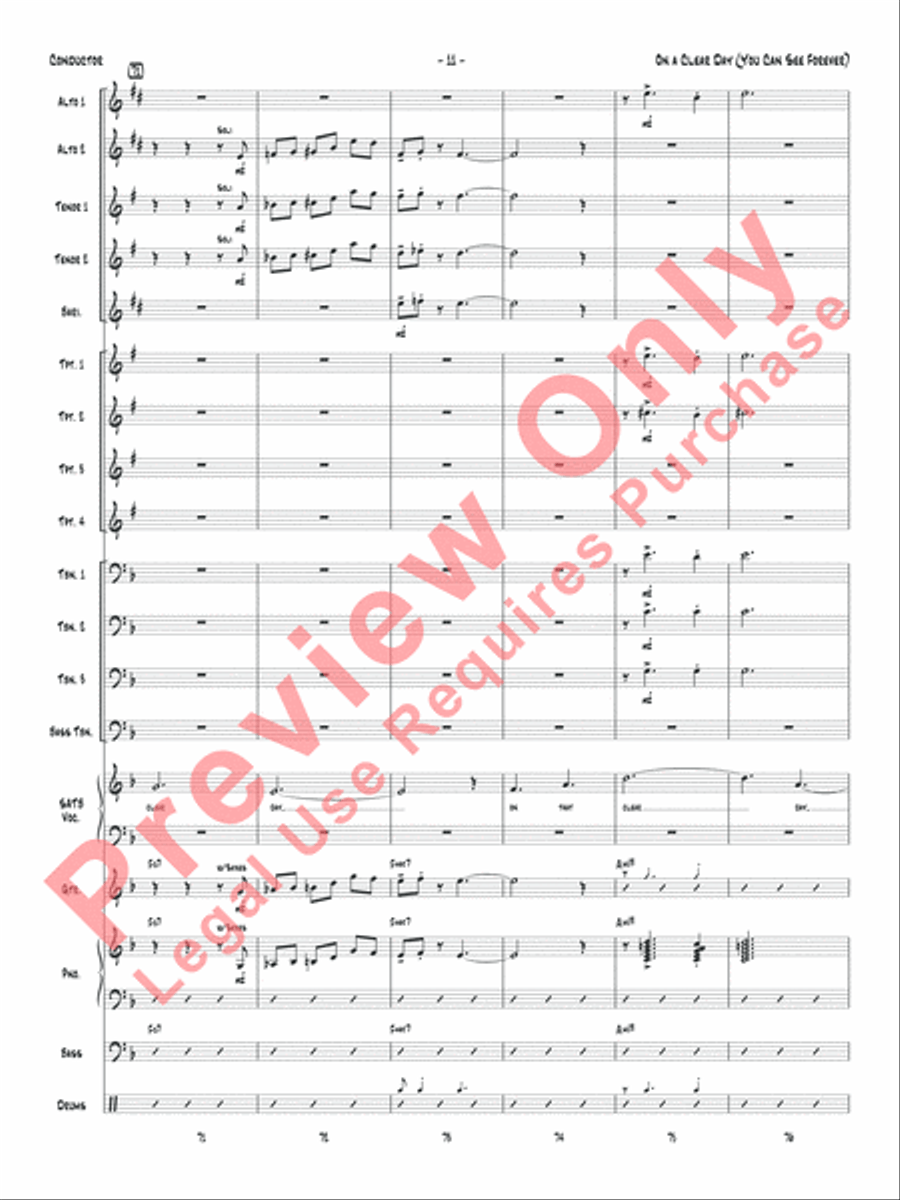 On a Clear Day (You Can See Forever) Jazz Ensemble scores gallery preview page 14