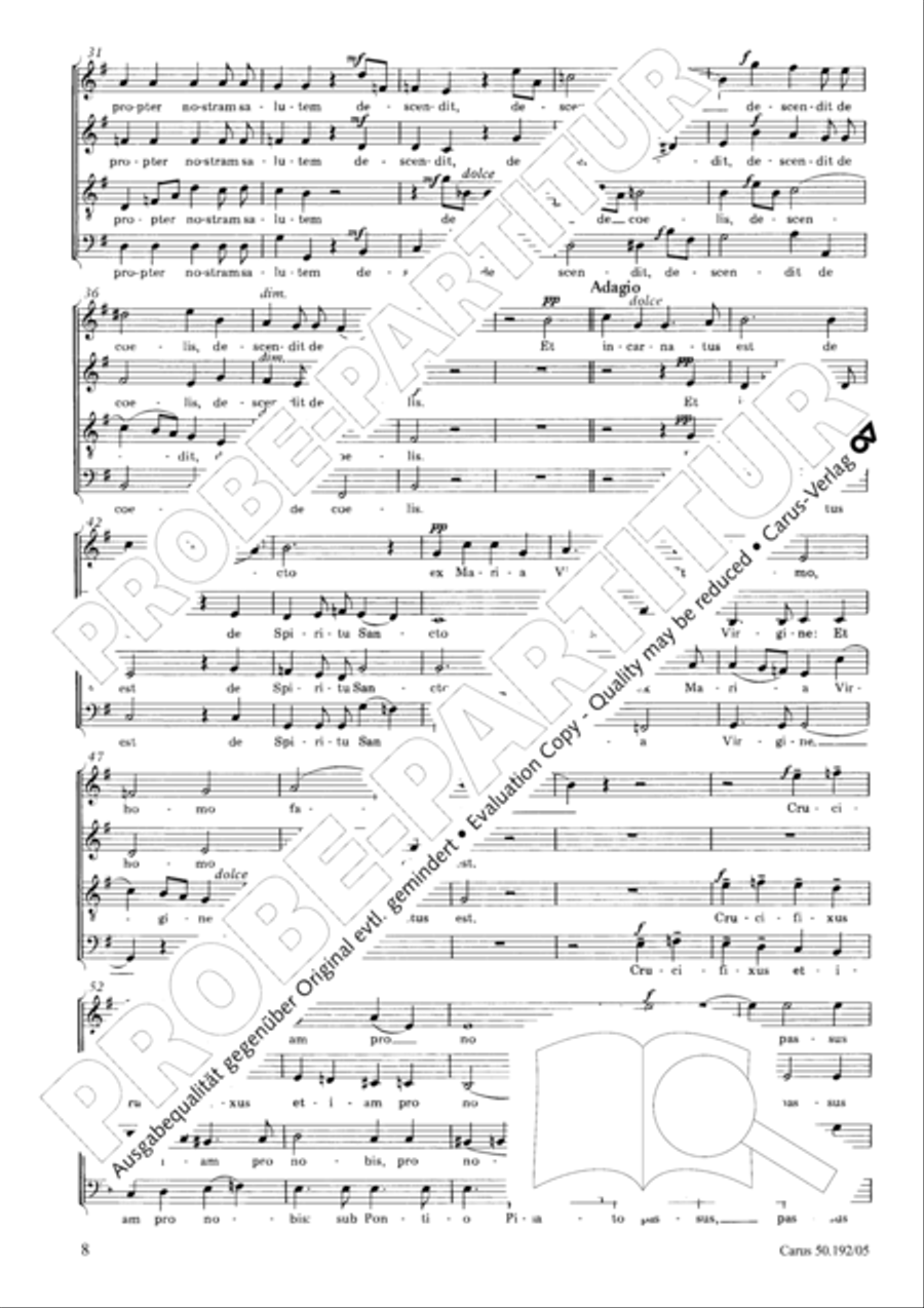 Mass in E major (Missa in E) 4-Part scores gallery preview page 9