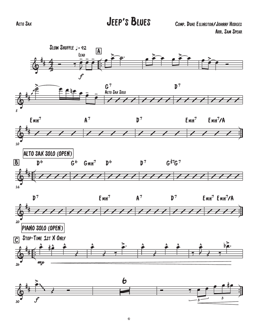 Jeep's Blues Large Ensemble scores gallery preview page 3