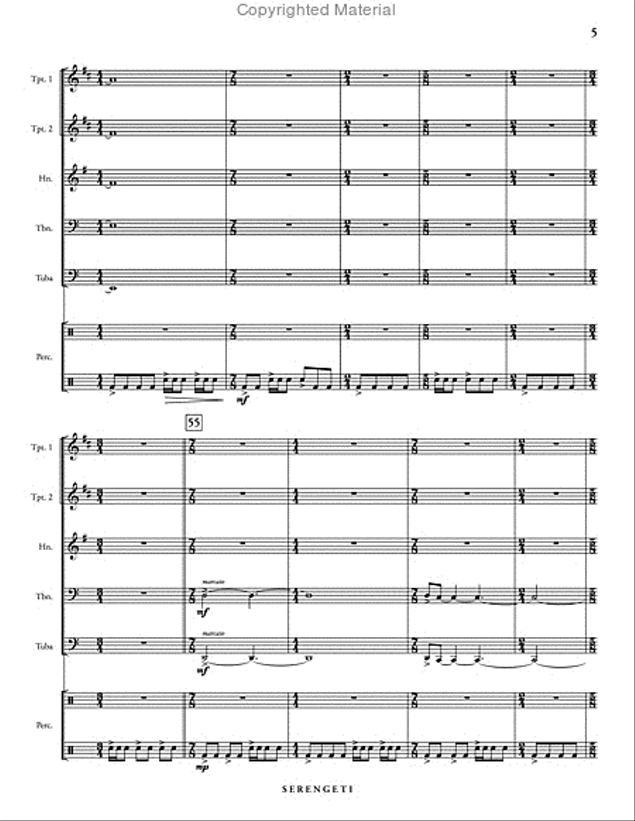 Serengeti Horn scores gallery preview page 6