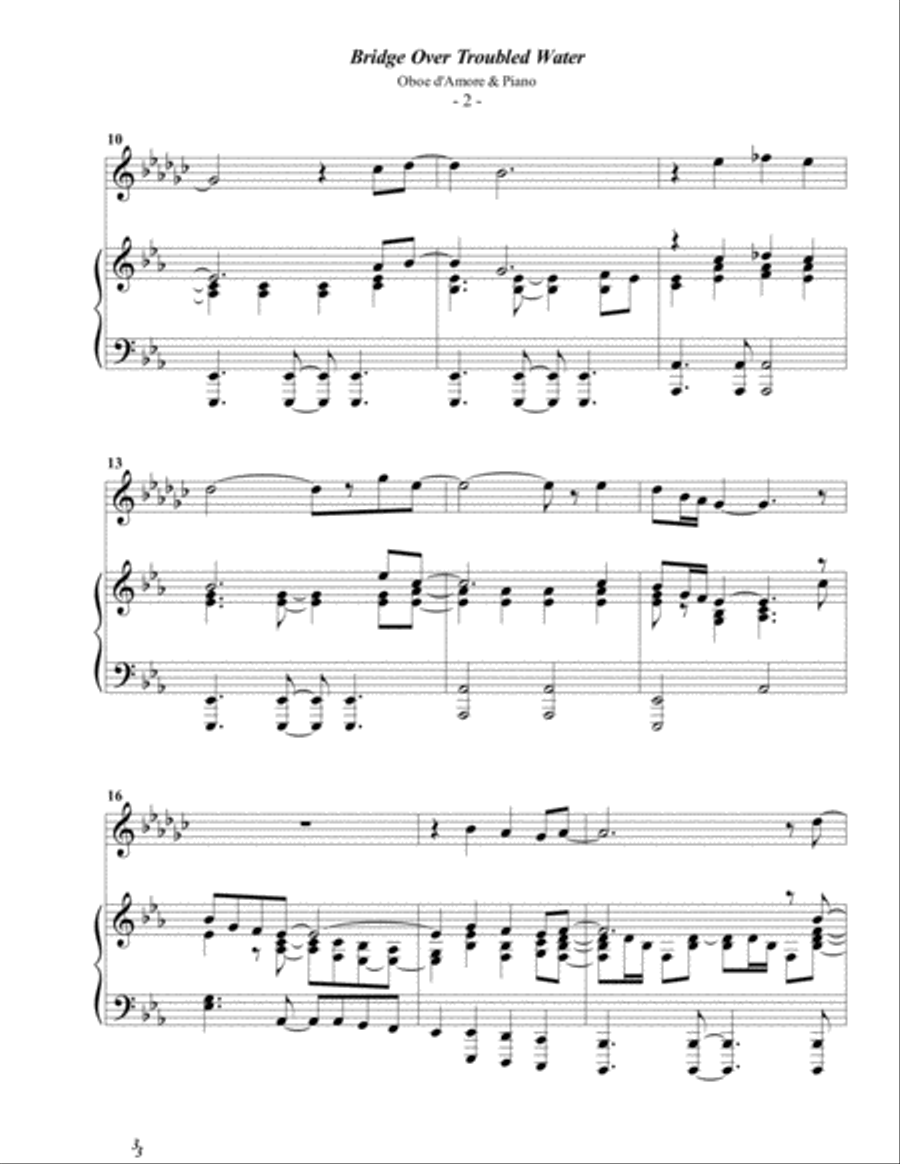Bridge Over Troubled Water Piano scores gallery preview page 2