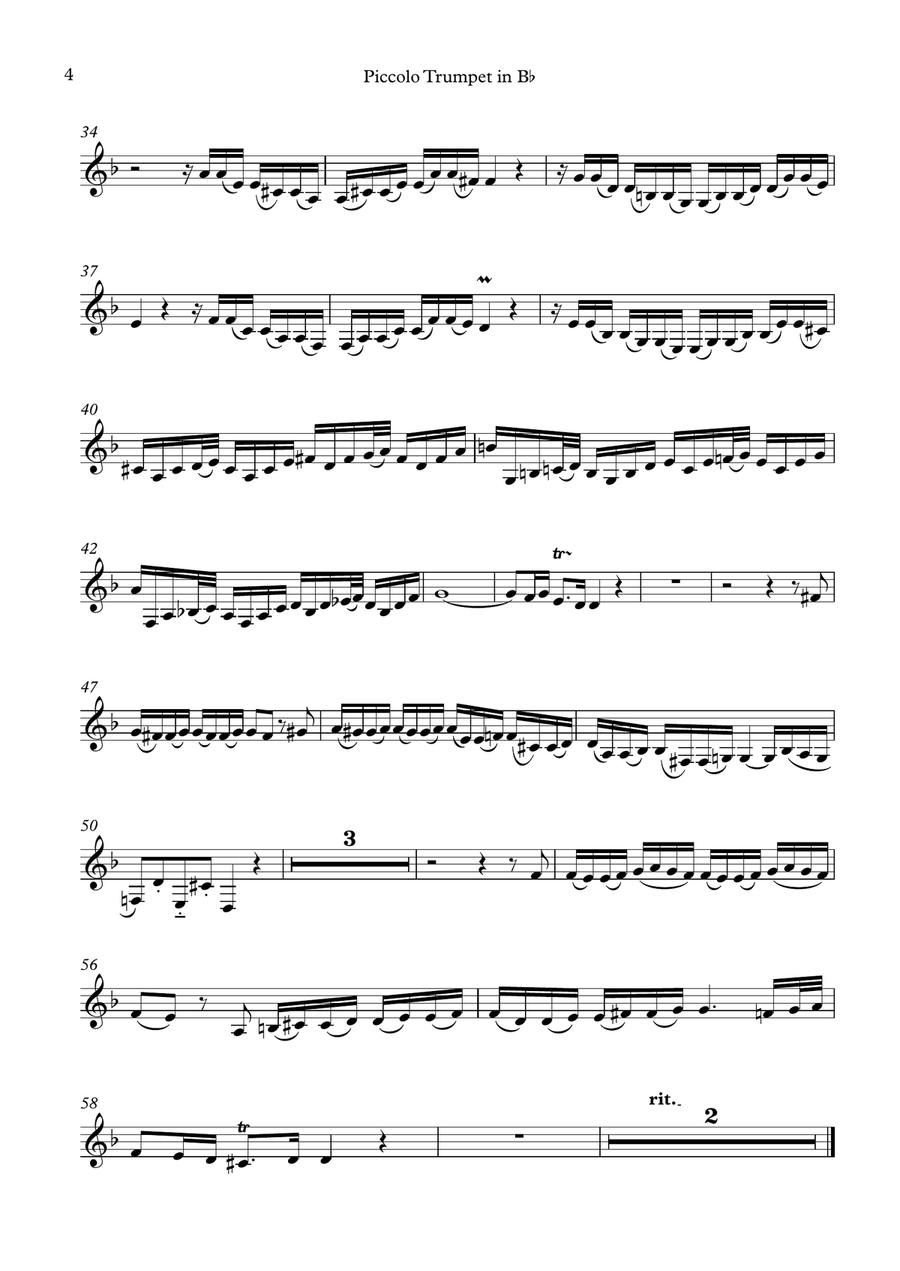 Marcello / Bach BWV974 Concerto no.3 in C minor C Trumpet scores gallery preview page 4