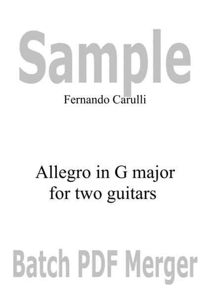 Allegro in G major (for two guitars)