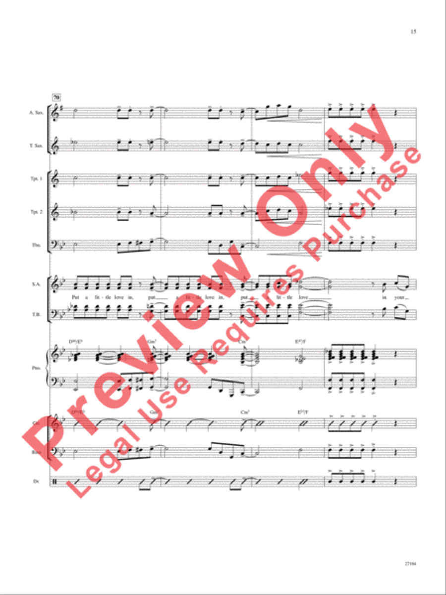 Put a Little Love in Your Heart Choir scores gallery preview page 16