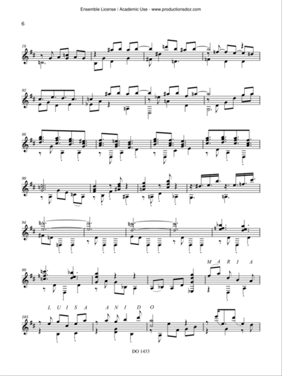 Anido's Portrait Classical Guitar scores gallery preview page 6