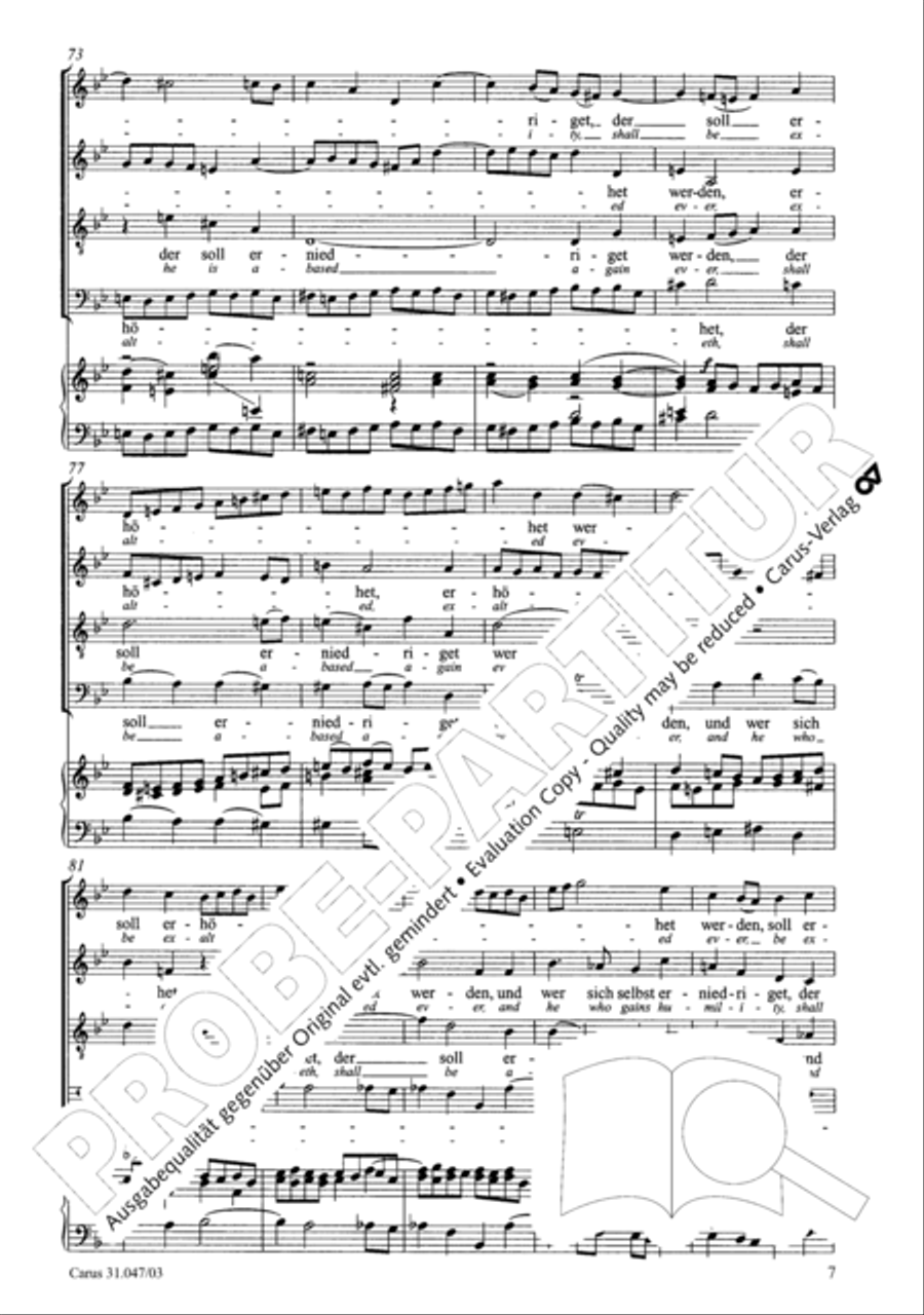 Who himself exalteth shall be abased again (Wer sich selbst erhohet, der soll erniedriget werden) 4-Part scores gallery preview page 8