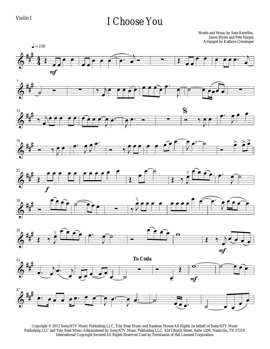 I Choose You String Quartet scores gallery preview page 1