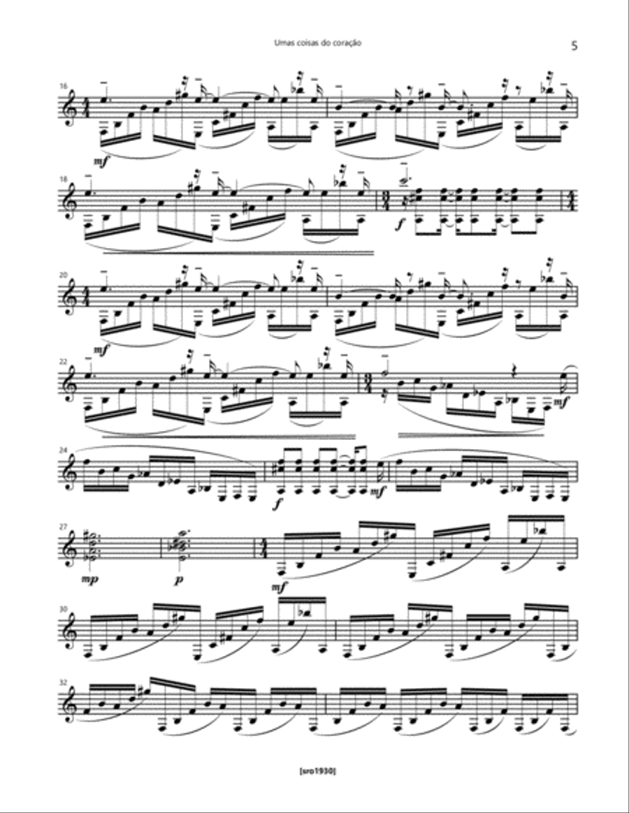 Umas coisas do coracao Classical Guitar scores gallery preview page 5