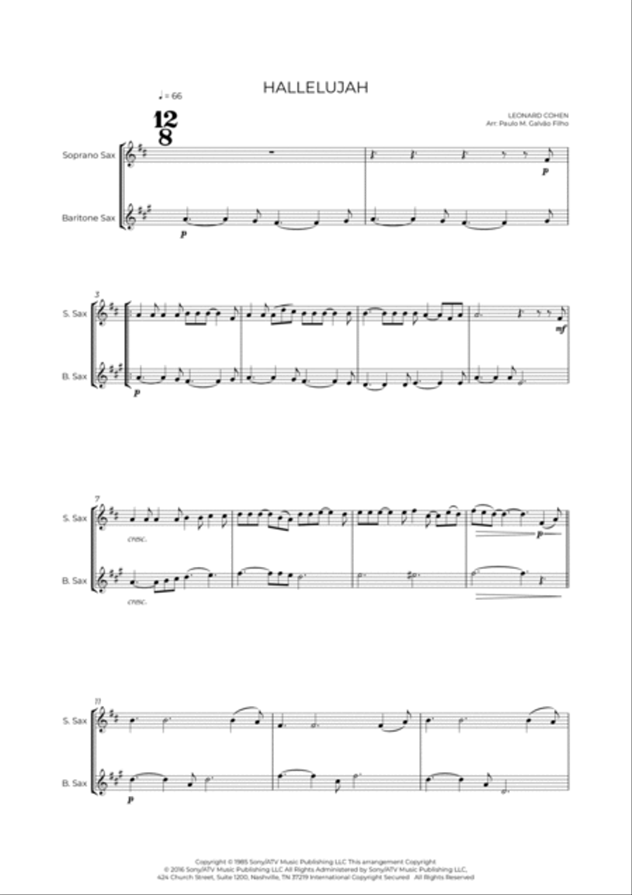 Hallelujah Woodwind Duet scores gallery preview page 2