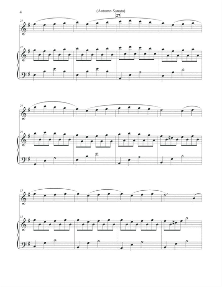 Autumn Sonata - Flute & Piano Autumn Sonata - Flute & Piano Flute Solo scores gallery preview page 4