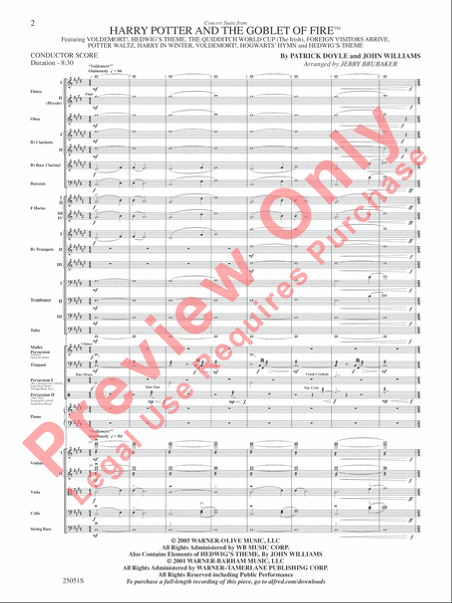 Harry Potter and the Goblet of Fire, Concert Suite from Full Orchestra scores gallery preview page 3