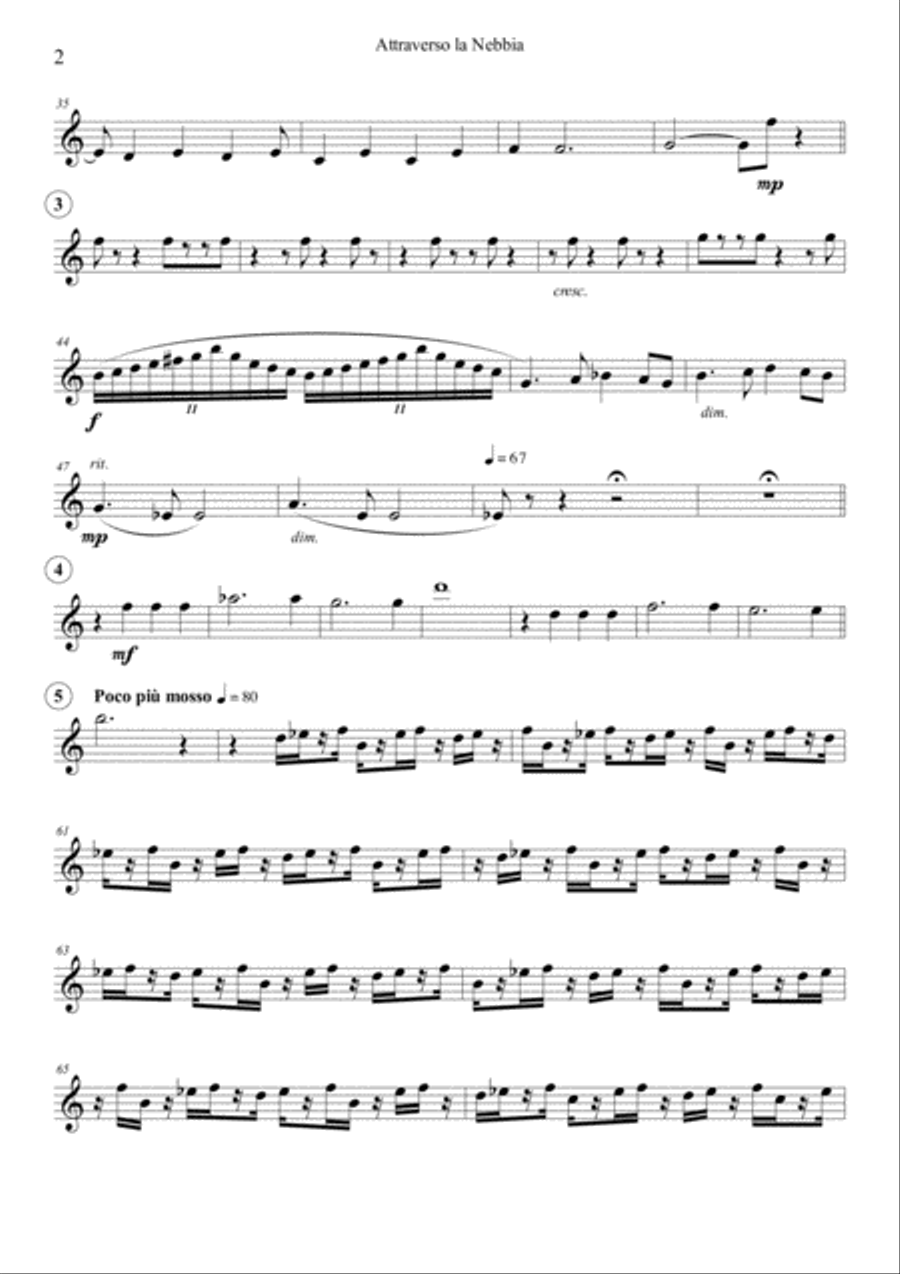 Attraverso La Nebbia (PARTS) Small Ensemble scores gallery preview page 2