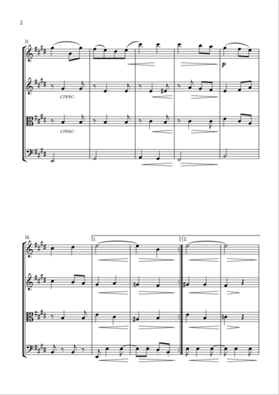 Salut d'Amour (Op. 12) - String Quartet String Quartet scores gallery preview page 2