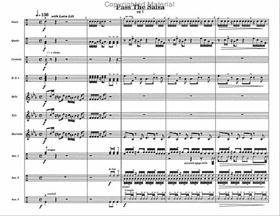 Pass The Salsa Percussion Ensemble scores gallery preview page 3