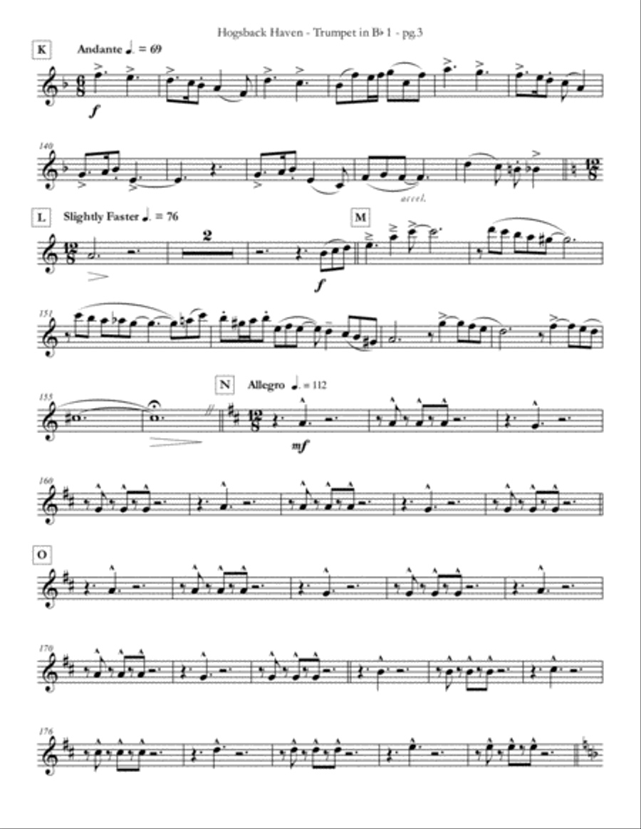 Hogsback Haven for Trumpet Quartet by Eddie Lewis Brass Ensemble scores gallery preview page 4