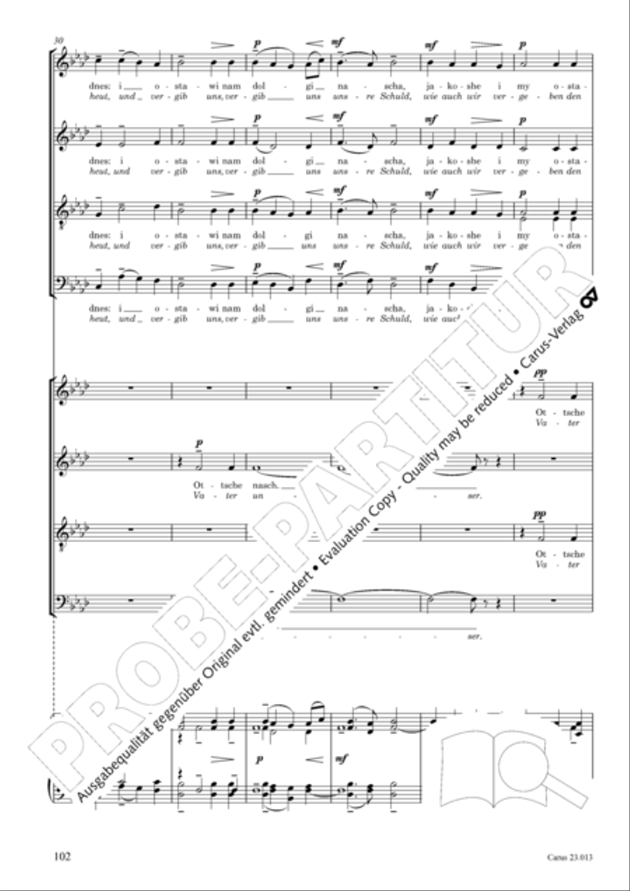Liturgy of St. John Chrysostom op. 31 for mixed choir a cappella (Chrysostomos-Liturgie op. 31 fur Chor a cappella mit singbarem deutschem Text) A Cappella scores gallery preview page 124