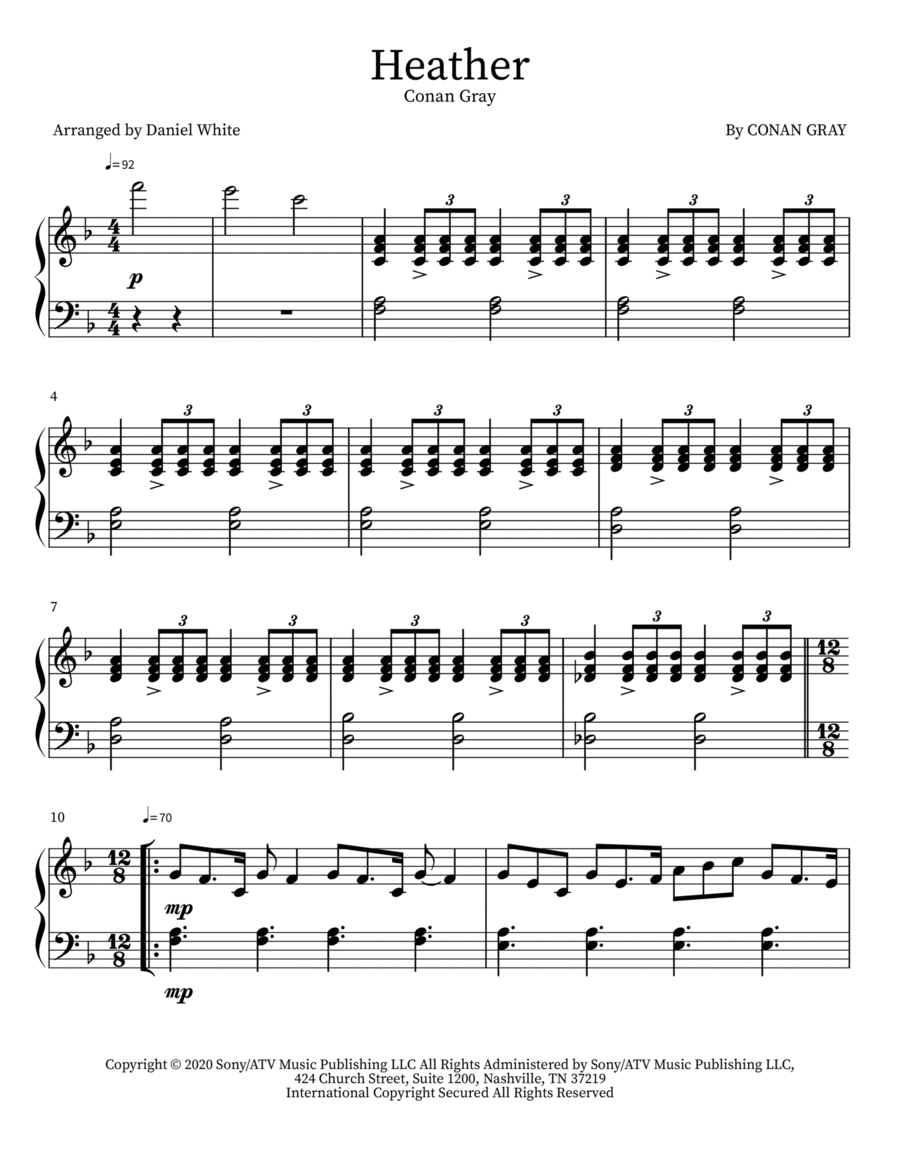 Heather Piano Solo scores gallery preview page 1