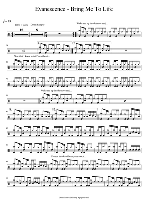 Evanescence_-_Bring_Me_To_Life ( Drum Part )