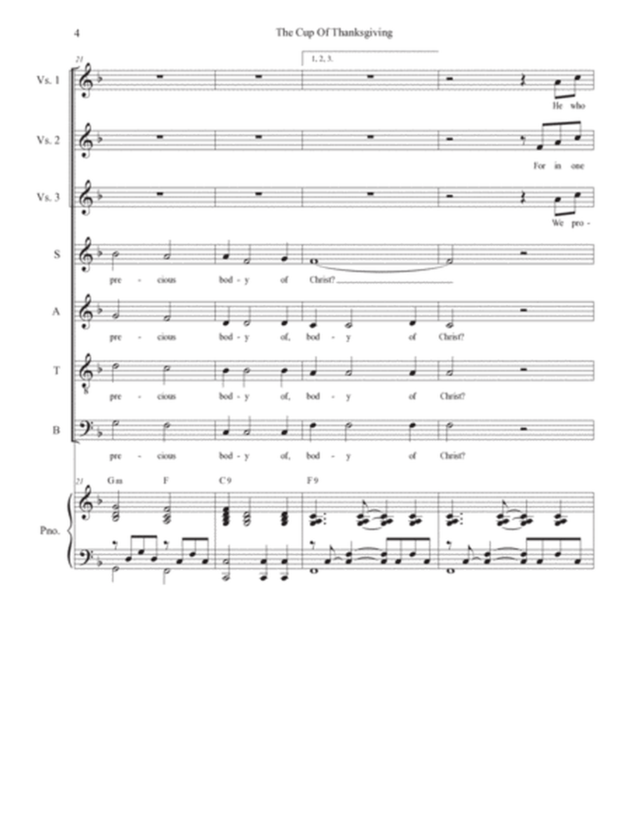 The Cup Of Thanksgiving (SATB) image number null