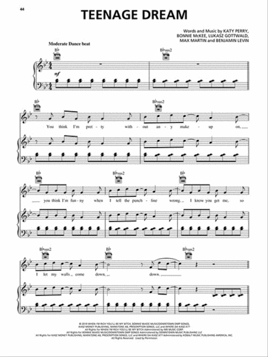 Katy Perry Katy Perry Piano, Vocal, Guitar scores gallery preview page 4