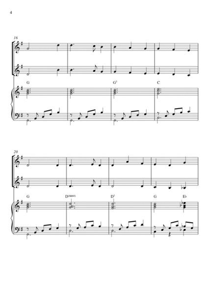 Traditional - Away In a Manger (Trio Piano, Flute and Violin) with chords