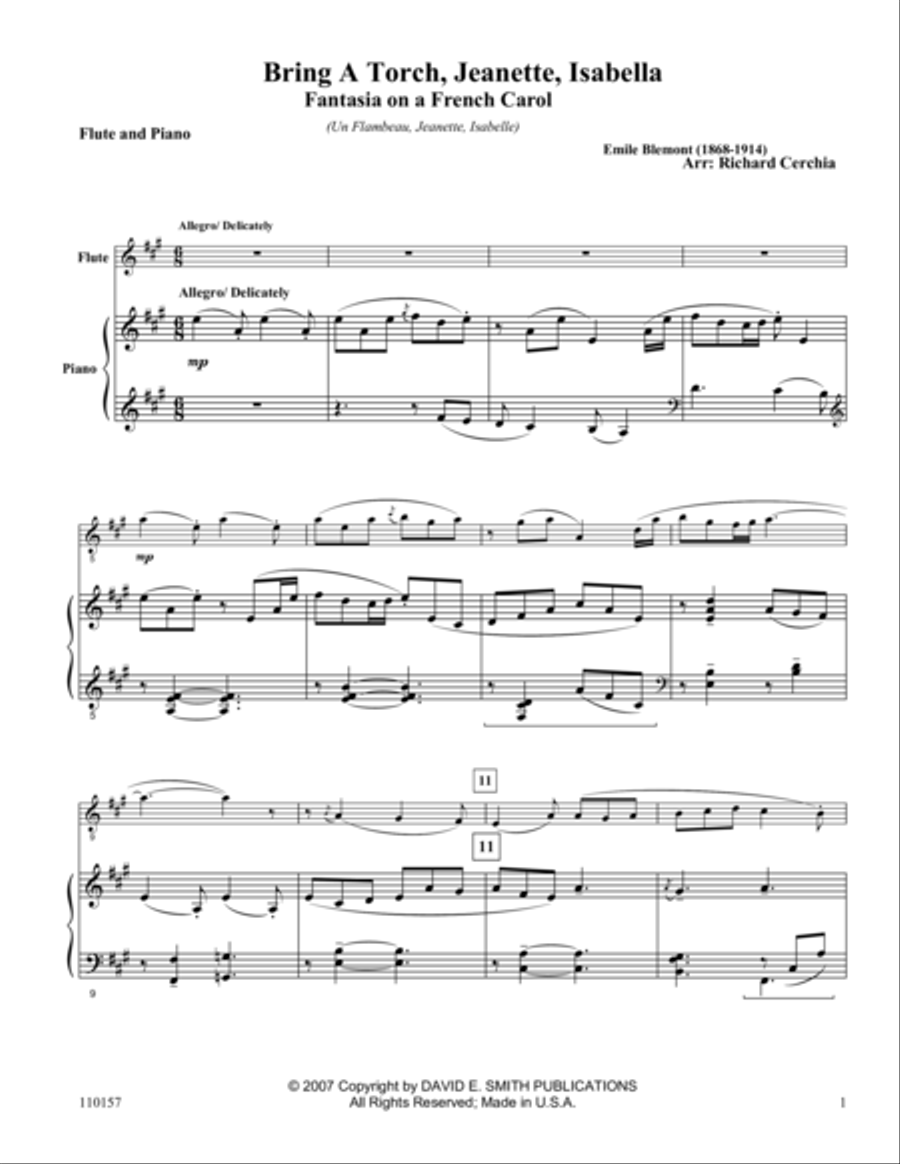 Bring A Torch, Jeanette, Isabella Flute Solo scores gallery preview page 1