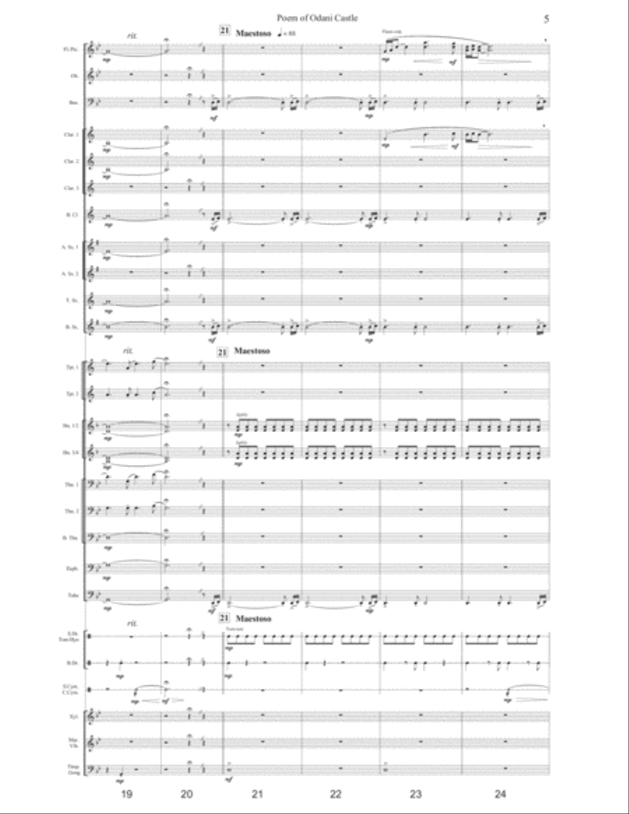 POEM OF ODANI CASTLE [JAPANESE] (concert band - score, parts and license – difficulty: medium) image number null