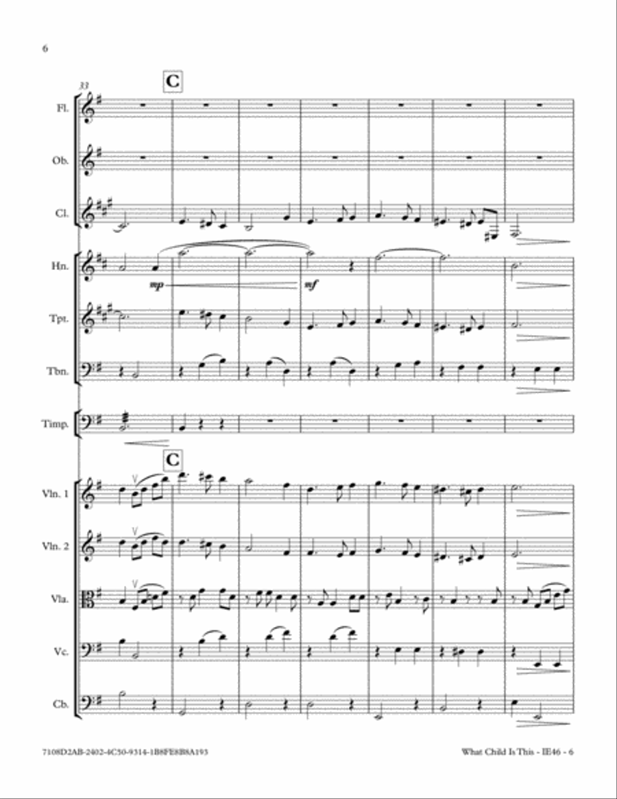What Child Is This (Greensleeves) Full Orchestra scores gallery preview page 6