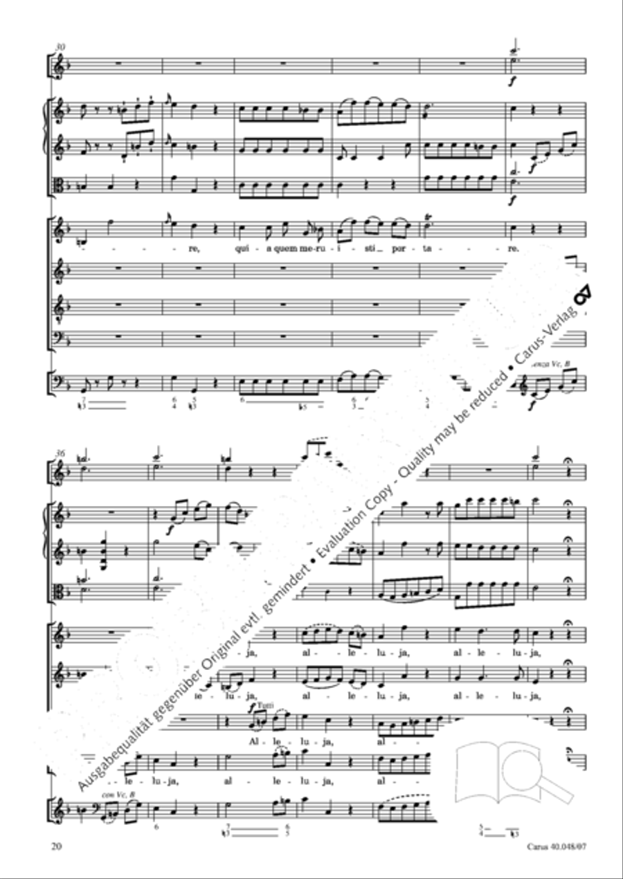 Regina coeli in B-Flat Major, K. 127 4-Part scores gallery preview page 21